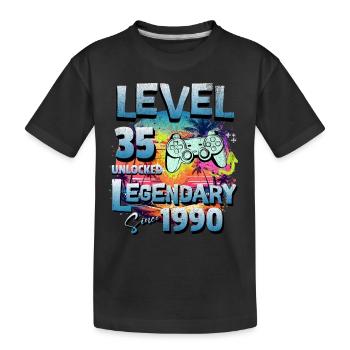 Level 35 Freigeschaltet seit 1982 Geburtstag - Kinder Premium Bio T-Shirt - Schwarz - Vorne