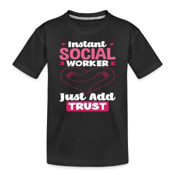 Travailleur social instantané Confiance facile - T-shirt bio Premium Enfant - noir - Devant