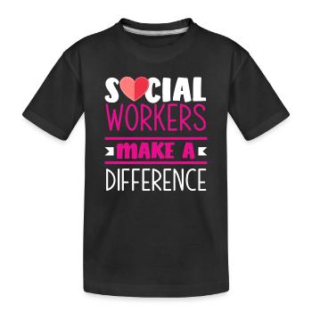 Sozialarbeiter Machen Einen Unterschied - Kinder Premium Bio T-Shirt - Schwarz - Vorne