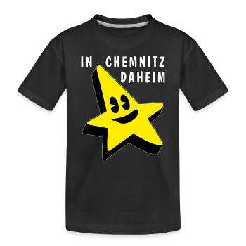 IN CHEMNITZ DAHEIM - Kinder Premium Bio T-Shirt - Schwarz - Vorne