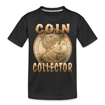 COIN COLLECTOR - Kids' Premium Organic T-Shirt - black - Front
