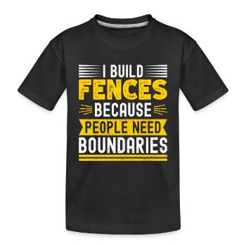 Fence Installer Fence Builder Fence Installer - Kids' Premium Organic T-Shirt - black - Front