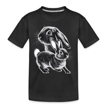 Kaninchen - Kinder Premium Bio T-Shirt - Schwarz - Vorne