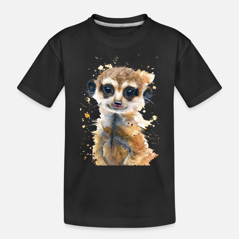 Erdmännchen - Kinder Premium Bio T-Shirt - Schwarz