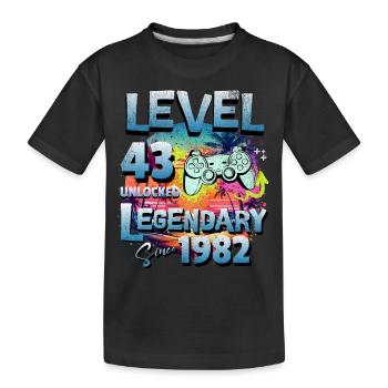 Level 43 Freigeschaltet seit 1982 Geburtstag - Kinder Premium Bio T-Shirt - Schwarz - Vorne