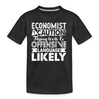 Economist Economist Caution - Kids' Premium Organic T-Shirt - black - Front