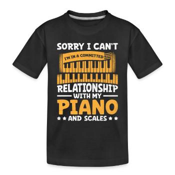 Désolé, je ne peux pas, je suis dans une relation engagée avec - T-shirt bio Premium Enfant - noir - Devant