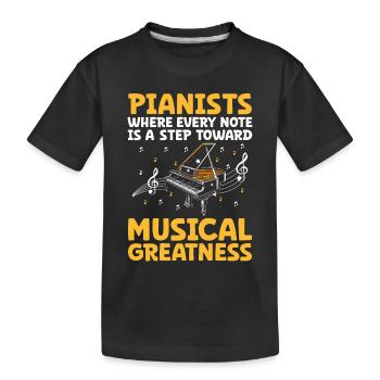 Pianisten, bei denen jeder Ton ein Schritt in Richtung Musik ist - Kinder Premium Bio T-Shirt - Schwarz - Vorne