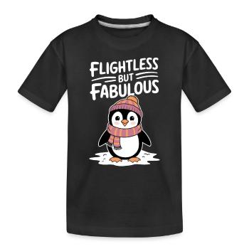 Illustration de pingouin incapable de voler mais fantastique - T-shirt bio Premium Enfant - noir - Devant