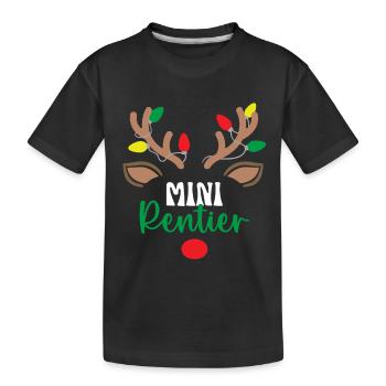 Rentier Kinder Weihnachtsoutfit Jungen Weihnachten - Kinder Premium Bio T-Shirt - Schwarz - Vorne
