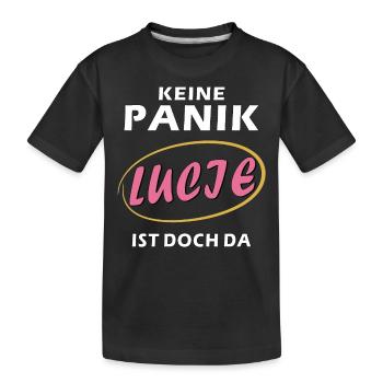 DON'T PANIC LUCIE - Kids' Premium Organic T-Shirt - black - Front