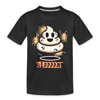 Funny Poop Pile Ghost Halloween Poop - Kids' Premium Organic T-Shirt - black - Front