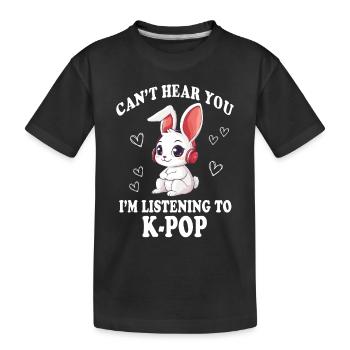 Bunny K-Pop Korean Pop Gift Idea - Kids' Premium Organic T-Shirt - black - Front