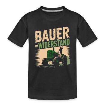 Landwirtschaft und Bauern Protest - Traktor Demo - Kinder Premium Bio T-Shirt - Schwarz - Vorne