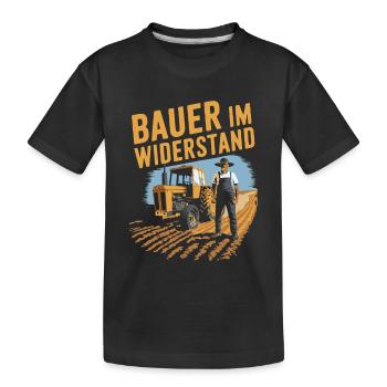 Bauern und Landwirte im Widerstand - Demo Protest - Kinder Premium Bio T-Shirt - Schwarz - Vorne