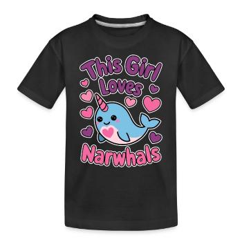 Narval Dire Narvals Drôle Narval Cadeau - T-shirt bio Premium Enfant - noir - Devant
