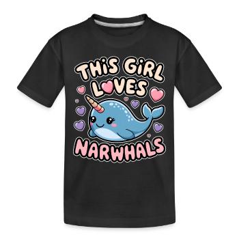 Narval Dire Narvals Drôle Narval Cadeau - T-shirt bio Premium Enfant - noir - Devant