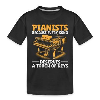 Pianisten, weil jeder Song einen Hauch von Ke verdient - Kinder Premium Bio T-Shirt - Schwarz - Vorne