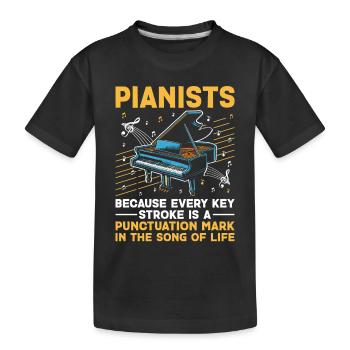 Pianistes parce que chaque trait de touche est une ponctuation - T-shirt bio Premium Enfant - noir - Devant