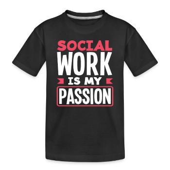 Soziale Arbeit Ist Meine Leidenschaft - Kinder Premium Bio T-Shirt - Schwarz - Vorne