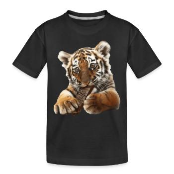 Tiger - Kinder Premium Bio T-Shirt - Schwarz - Vorne