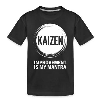 Kaizen improvement is my mantra - Kids' Premium Organic T-Shirt - black - Front