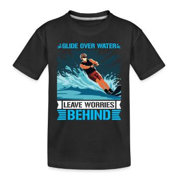 Gleiten Sie über das Wasser, lassen Sie die Sorgen hinter sich. - Kinder Premium Bio T-Shirt - Schwarz - Vorne