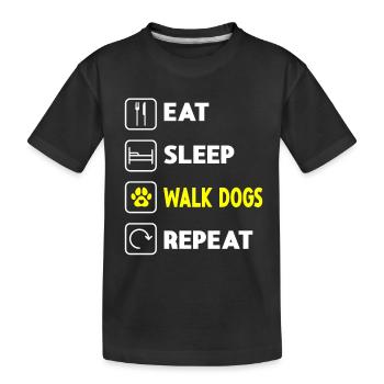 Dog Walker Professional Pet Sitter Dog Walking - Kids' Premium Organic T-Shirt - black - Front