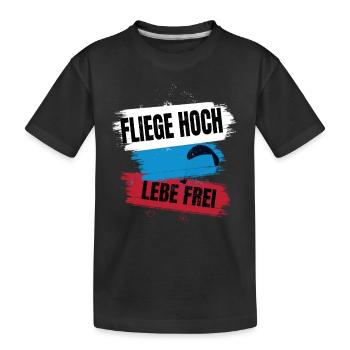 Parapente - Volez haut, vivez en liberté - T-shirt bio Premium Enfant - noir - Devant