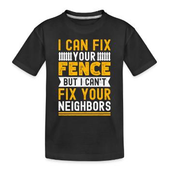 Zauninstallateur Zaunbauer Fence Installer - Kinder Premium Bio T-Shirt - Schwarz - Vorne