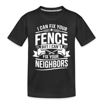 Fence Installer Fence Builder Fence Installer - Kids' Premium Organic T-Shirt - black - Front