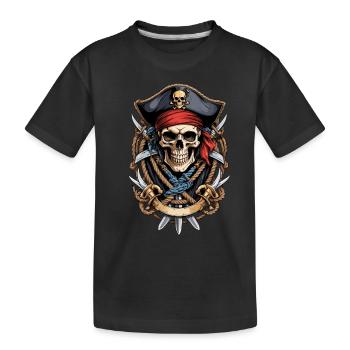 Drôle de Pirate Tenue Jolly Roger Design - T-shirt bio Premium Enfant - noir - Devant