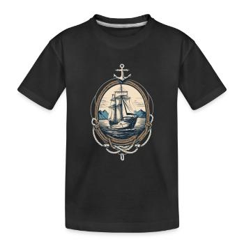 Discover freedom on the high seas - Kids' Premium Organic T-Shirt - black - Front
