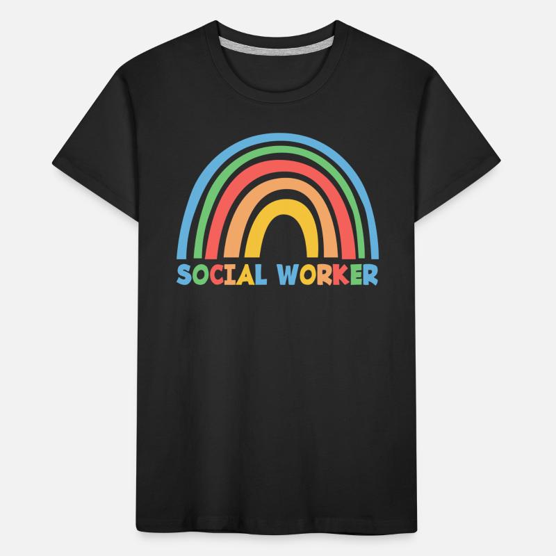 Soziale Arbeit Regenbogen Text Kinder Premium Bio T-Shirt