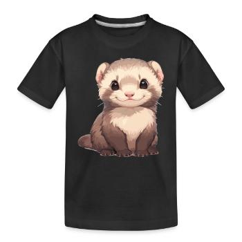 Ferret Frettchen - Kinder Premium Bio T-Shirt - Schwarz - Vorne