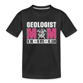Géologue Maman L’idole Le mythe Collectionneur de minéraux - T-shirt bio Premium Enfant - noir - Devant
