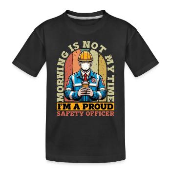 Agent de sécurité Le matin n’est pas mon temps Sécurité - T-shirt bio Premium Enfant - noir - Devant