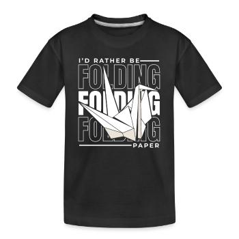 Je préfère plier du papier Papier grue Plier - T-shirt bio Premium Enfant - noir - Devant