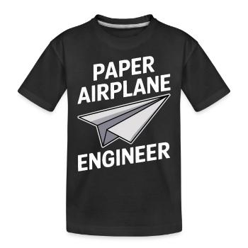 Avion en papier disant blague Avion en papier cadeau - T-shirt bio Premium Enfant - noir - Devant