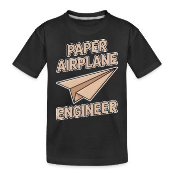 Avion en papier disant blague Avion en papier cadeau - T-shirt bio Premium Enfant - noir - Devant