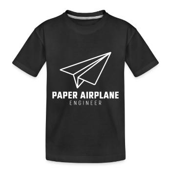 Avion en papier disant blague Avion en papier cadeau - T-shirt bio Premium Enfant - noir - Devant
