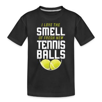 Funny Tennis Player Racket I Love - Kinder Premium Bio T-Shirt - Schwarz - Vorne