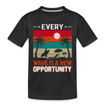 Chaque vague est une nouvelle opportunité. - T-shirt bio Premium Enfant - noir - Devant