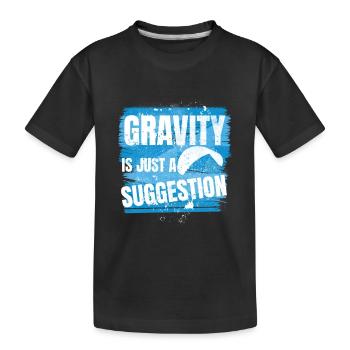 La gravité n’est qu’une suggestion – Parapente - T-shirt bio Premium Enfant - noir - Devant