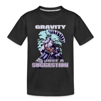 La gravité n’est qu’une suggestion – Parapente - T-shirt bio Premium Enfant - noir - Devant