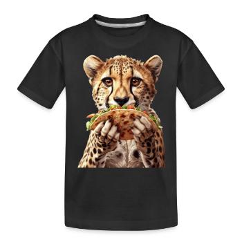 Gepard - Kinder Premium Bio T-Shirt - Schwarz - Vorne