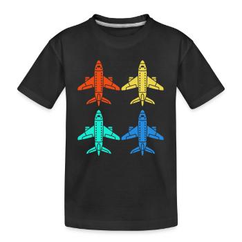 Pilote d’avion - T-shirt bio Premium Enfant - noir - Devant