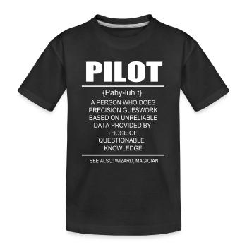 Pilote d’avion - T-shirt bio Premium Enfant - noir - Devant