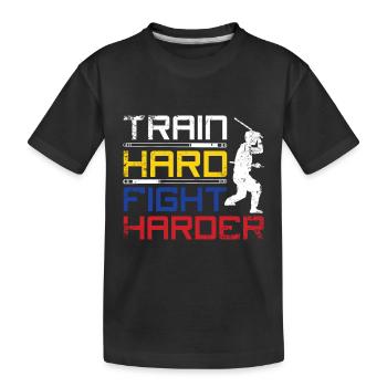Entraînez-vous dur, combattez plus fort Escrima - T-shirt bio Premium Enfant - noir - Devant