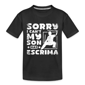 Sory Je ne peux pas, mon fils a Escrima - T-shirt bio Premium Enfant - noir - Devant